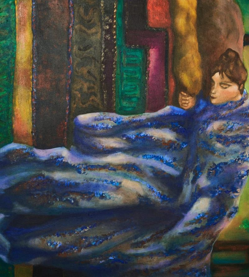 Meisje in Blauwe Kimono
